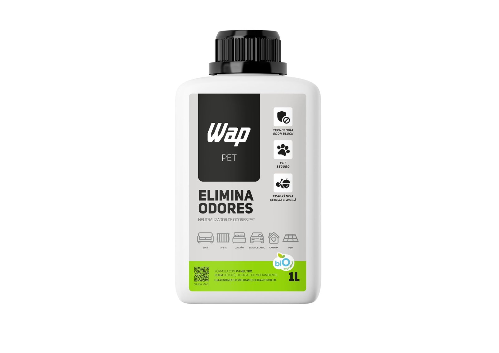 WAP Eliminador e Neutralizador de Odores Pet WAP ELIMINA ODORES PET 1 LITRO, Branco e Verde