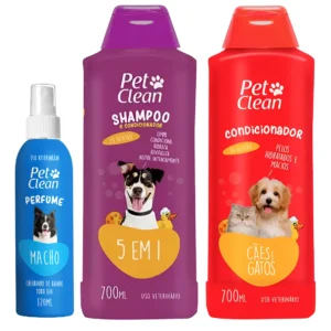 Kit Shampoo 5 Em 1 + Condicionador + Perfume Cães E Gatos