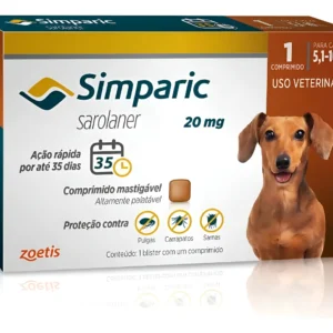 Simparic 20 Mg 5,1 A 10 Kg 1 Unidade Zoetis