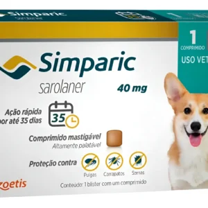 Simparic Zoetis 40 Mg 10,1 A 20 Kg 1 Unidade