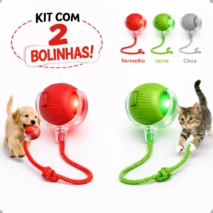 kit 2 Bola Pet Inteligente Giratória Recarregável Usb Brinquedo Cachorro Cão E Gato - Marca Shengke