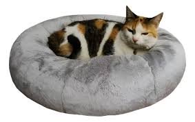 Caminha De Pelúcia Pet Redonda Para Cachorros E Gatos 50x50